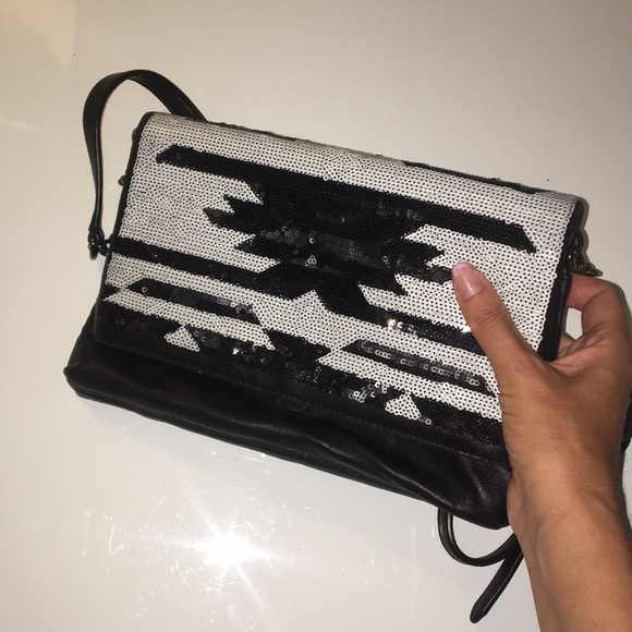 DKNY sequined leather handbag or evening bag - Picture 2 of 5